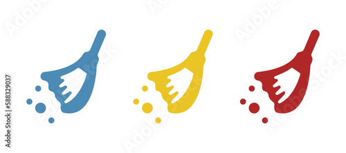 broom icon on a white background, vector illustration