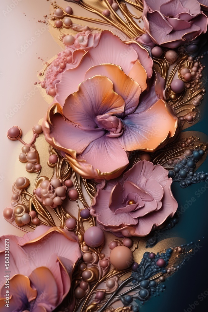 Beautiful abstract floral texture background, made with generative ai