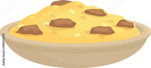 Pilaf lunch icon cartoon vector. Dish food. Arabic cooking