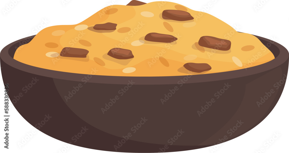 Indian pilaf icon cartoon vector. Dish food. Asian cooking Indian pilaf icon cartoon vector. Dish food. Asian cooking