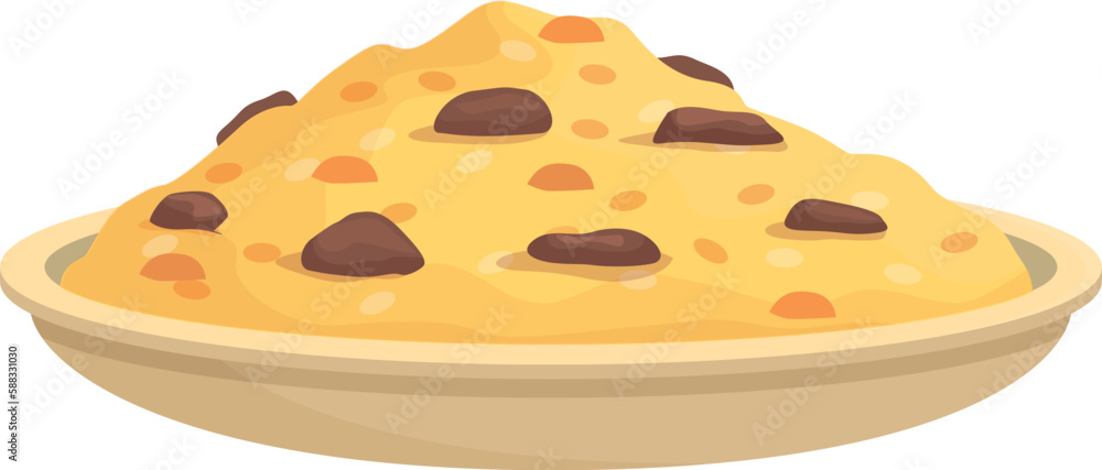 Traditional pilaf icon cartoon vector. Dish food. Arabic fried Traditional pilaf icon cartoon vector. Dish food. Arabic fried