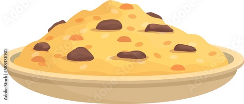 Traditional pilaf icon cartoon vector. Dish food. Arabic fried