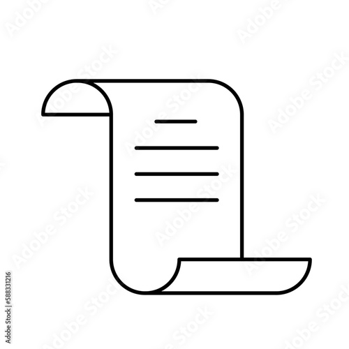 Sales receipt icon. Isolated paper receipt sign. Vector illustration. Abstract logo design