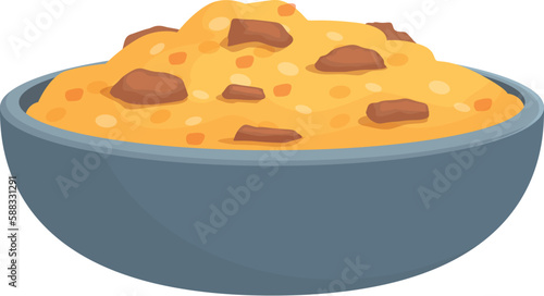 Tasty pilaf icon cartoon vector. Rice food. Traditional meal