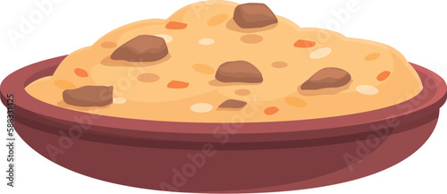 Restaurant pilaf icon cartoon vector. Rice dish. Food cuisine