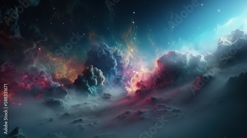 Beautiful space scenery background, generative AI