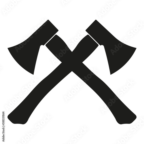 Monochrome vector emblem wooden axe