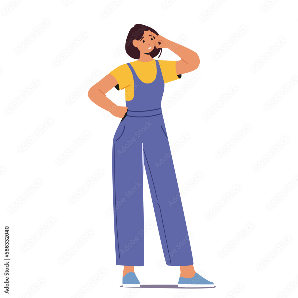 Contemplative Woman Lost In Thought, Staring Off Into The Distance With A Pensive Expression Vector Illustration Contemplative Woman Lost In Thought, Staring Off Into The Distance With A Pensive Expression Vector Illustration