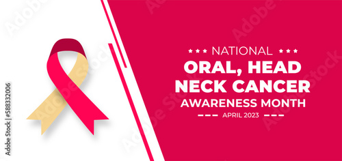 National Oral, Head, and Neck Cancer Awareness Month background or banner design template celebrated in April.