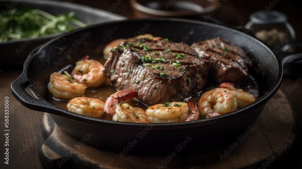 Meat and shrimp food Meat and shrimp food