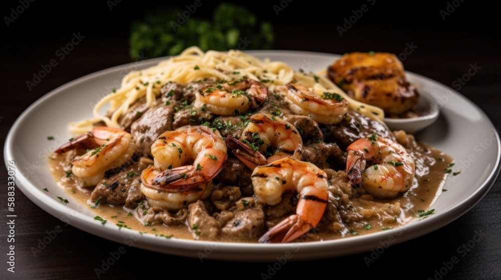 Meat and shrimp food Meat and shrimp food
