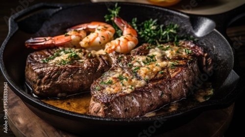 Meat and shrimp food © Ramon Grosso