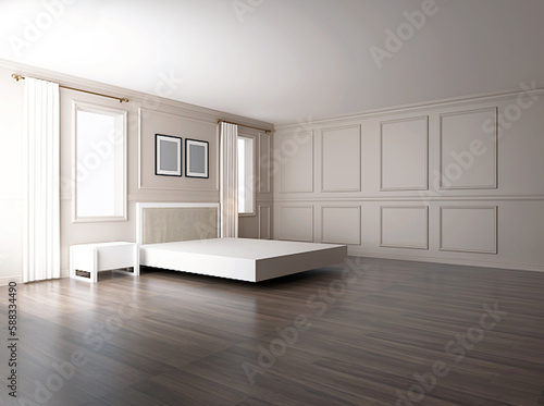 empty bedroom lit with natural light