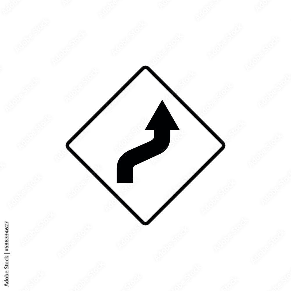 Black and White Color Traffic Sign Street Sign Icon Vector Template Black and White Color Traffic Sign Street Sign Icon Vector Template