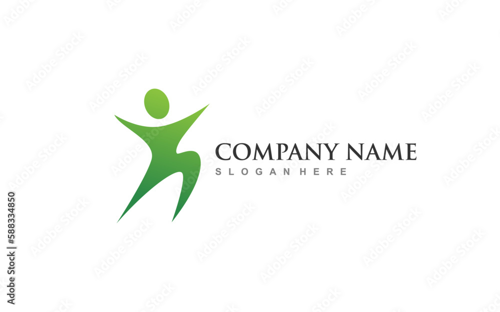 People community logo element with isolated illustration for identity template