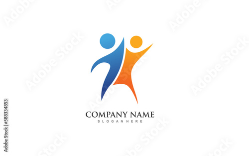 People community logo element with isolated illustration for identity template
