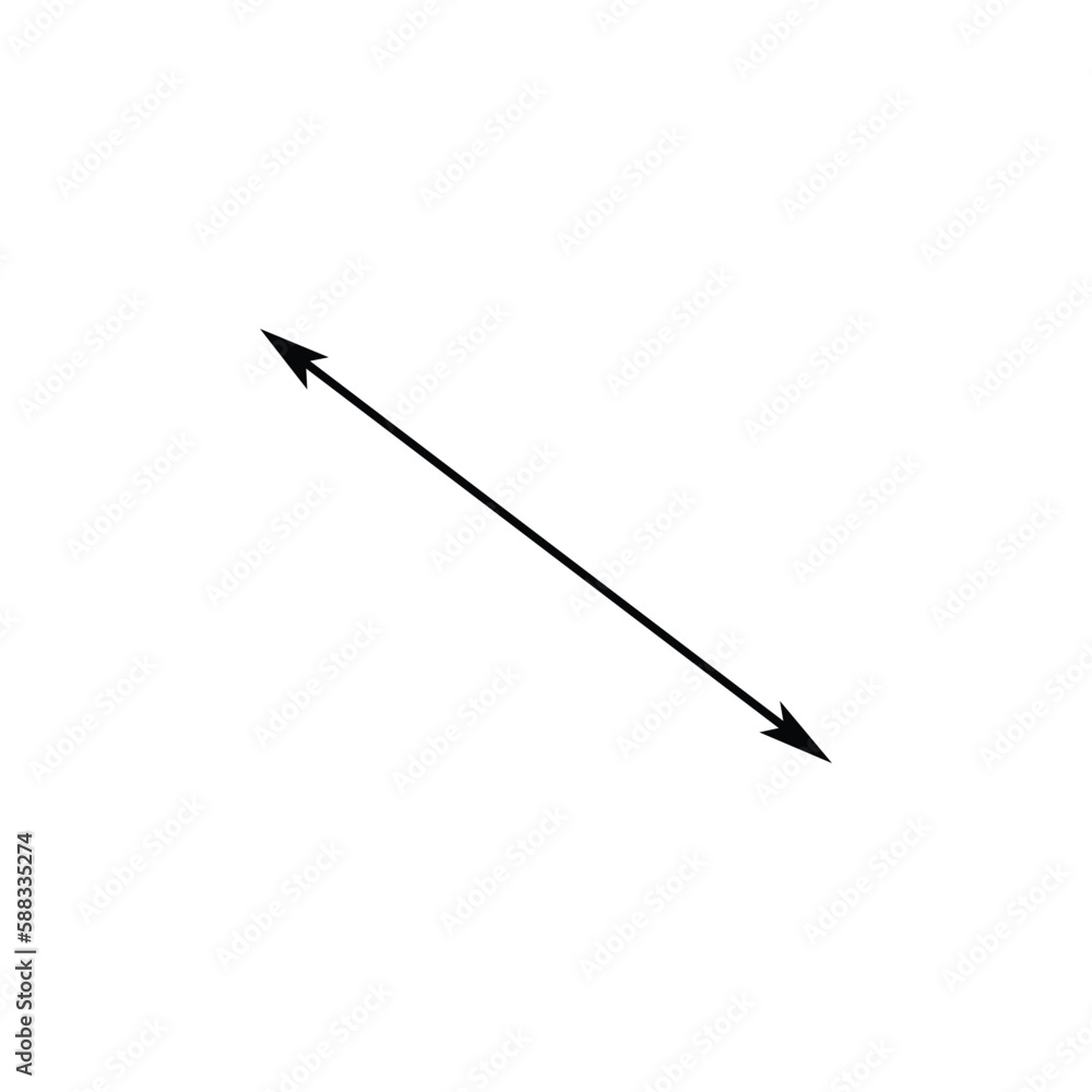 Diagonal thin double arrow. Vector illustration. Diagonal thin double arrow. Vector illustration.
