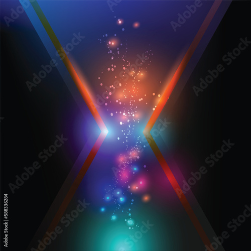 Abstract hourglass form beyond imagination background.Futuristic graphic background.