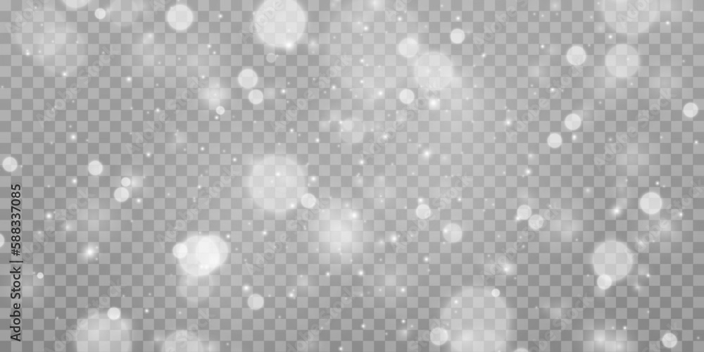 Bokeh lights effect isolated on transparent background. Light abstract ...