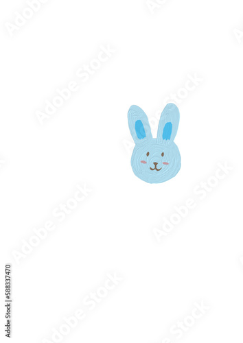 Cute blue rabbit 