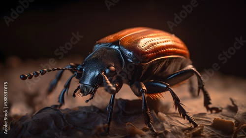 Beetle in nature. Generative AI © PIRMYN