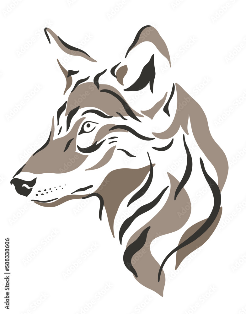  Wolf Wild Animal Forest Nature Graphic Svg