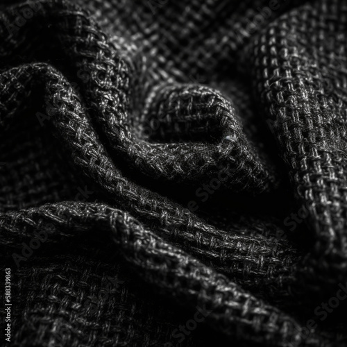Black fabric texture created with generative AI