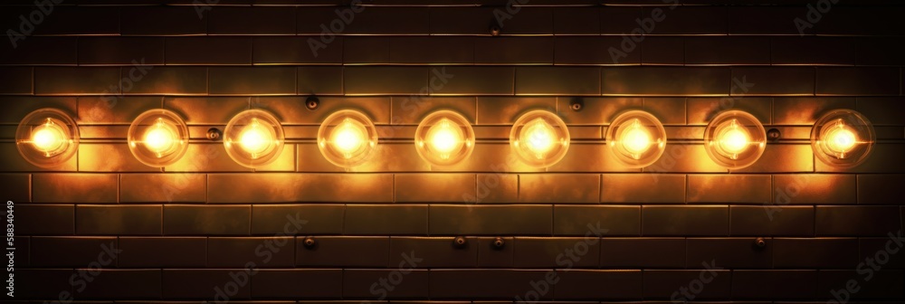 Abstract backgrounds of light. Old Style theater marquee lamp. Retro banner with blow. Generate AI. High quality photo - obrazy, fototapety, plakaty 