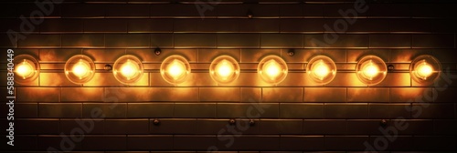 Abstract backgrounds of light. Old Style theater marquee lamp. Retro banner with blow. Generate AI. High quality photo