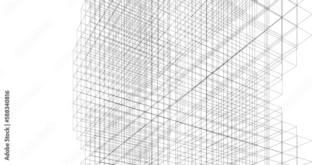 Modern architecture building vector 3d illustration Modern architecture building vector 3d illustration