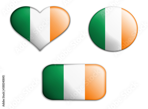 Free Download colorful national art flag of ireland figures bottoms on a white background . concept collage. 3d illustration - GFXLoad