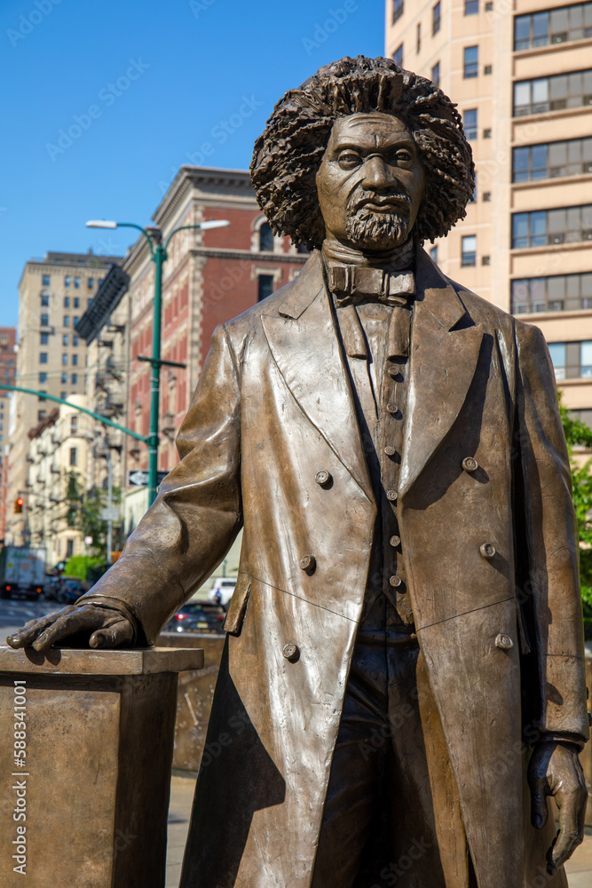New York, USA - April 30, 2022: This is the statue of abolitionist ...