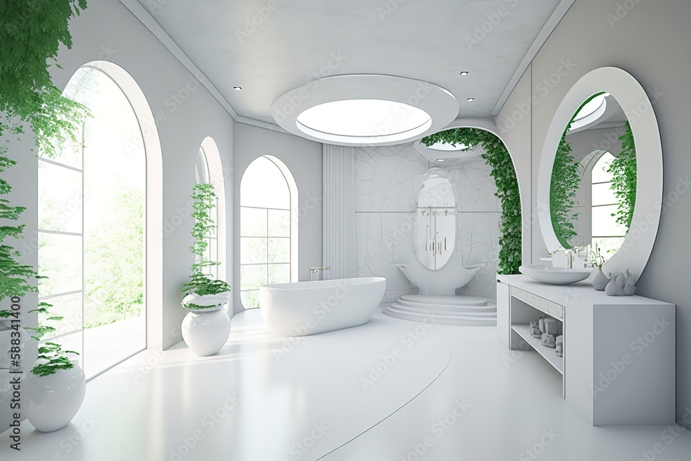 Modern bath room, luxury, Generative AI