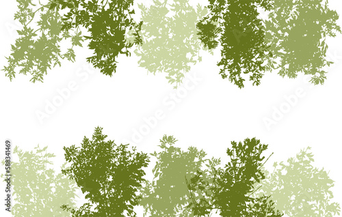 Deciduous branches of trees silhouette, background. Vector illustration