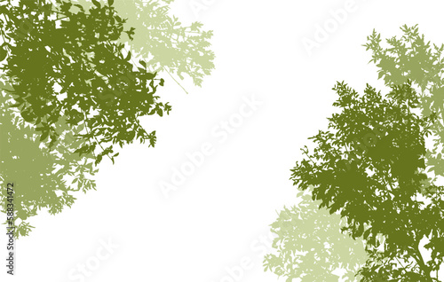 Deciduous branches of trees silhouette  background. Vector illustration