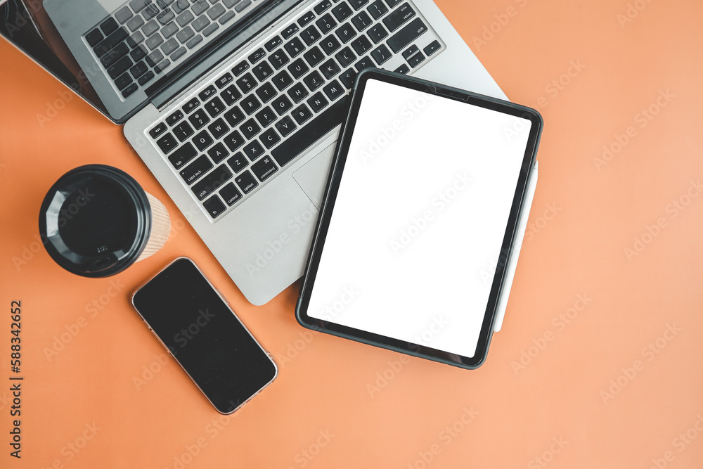 Tablet with isolated screen with place for your text, business concept Tablet with isolated screen with place for your text, business concept