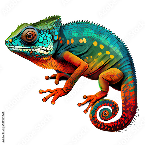 Colorful Lizard clipart  Lizard on transparent background  sublimation design  t-shirt design  wall mate design  frame design  Generative AI