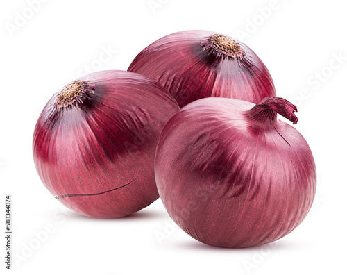 Three red onion