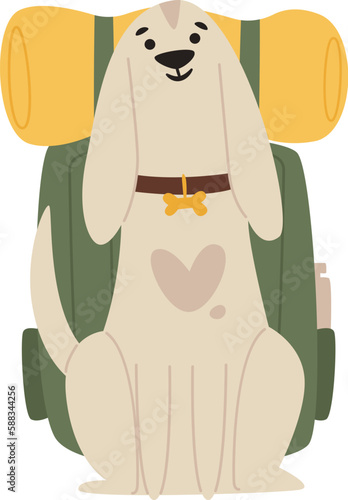 Dog With Tourist Backpack