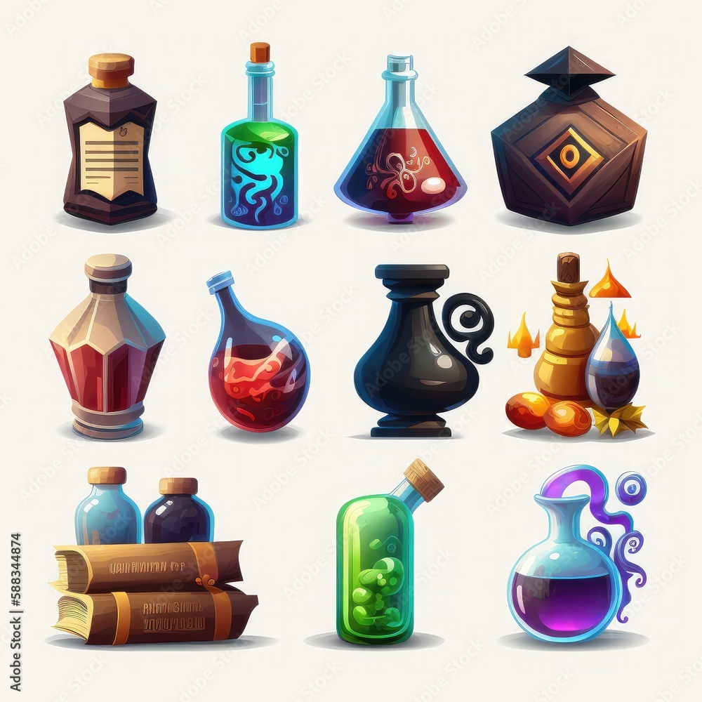 container potion bottle video game ai generated container potion bottle video game ai generated