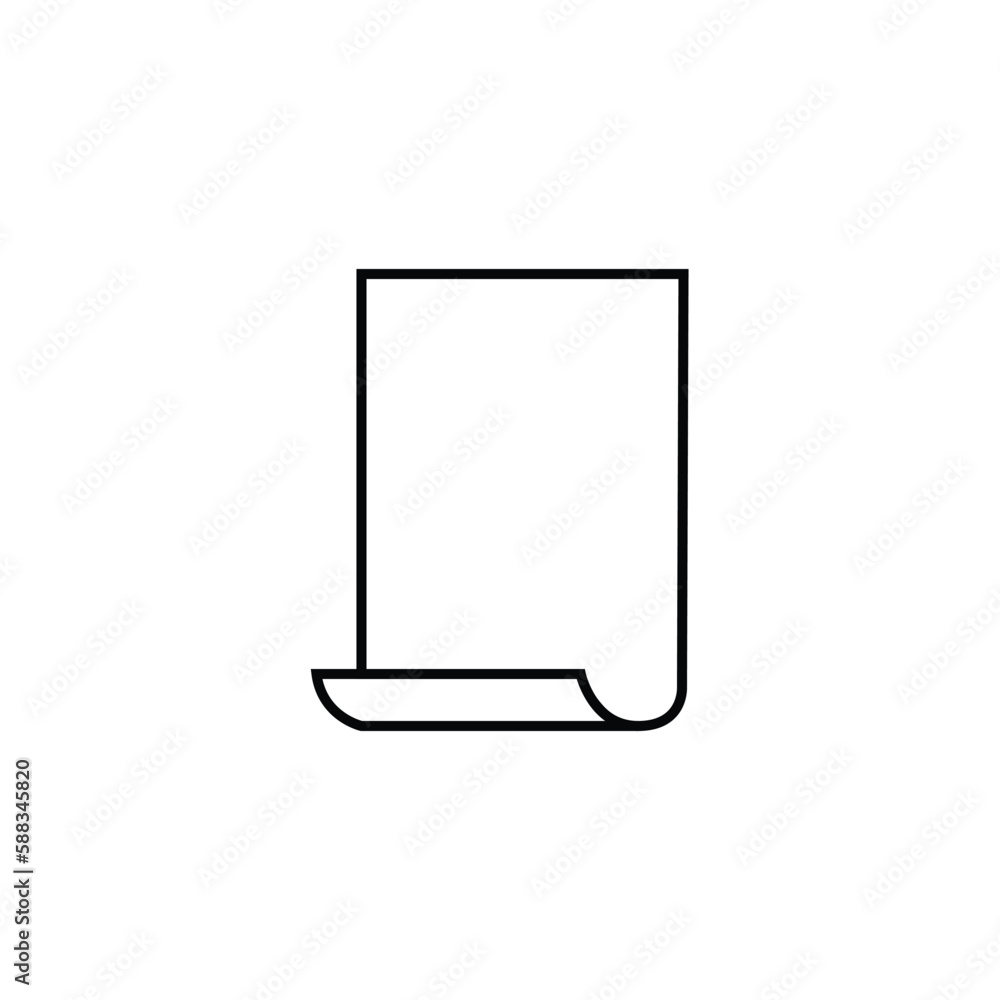 Simple black of sheet of paper icon, Vector eps10 illustration style Simple black of sheet of paper icon, Vector eps10 illustration style