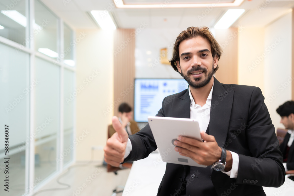 Portrait of young entrepreneurs are enthusiastically taking their ideas and sharing perspectives. In the meeting room of an international business corporation, Portrait of young entrepreneurs are enthusiastically taking their ideas and sharing perspectives. In the meeting room of an international business corporation,