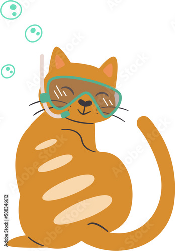 Cat With Snorkel Mask