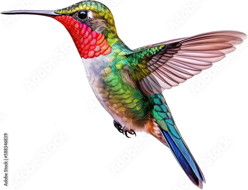 hummingbird isolated on white background photo