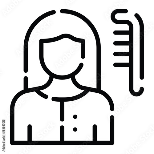 In this hair salon a female give services of hair style
