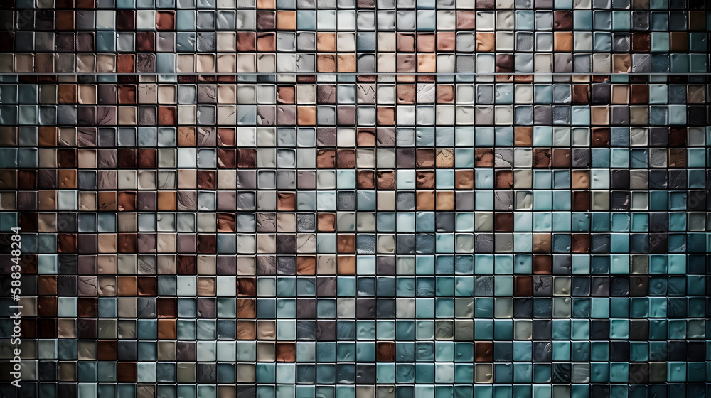 Fototapeta premium Rectangular Mosaic Design. Generative AI