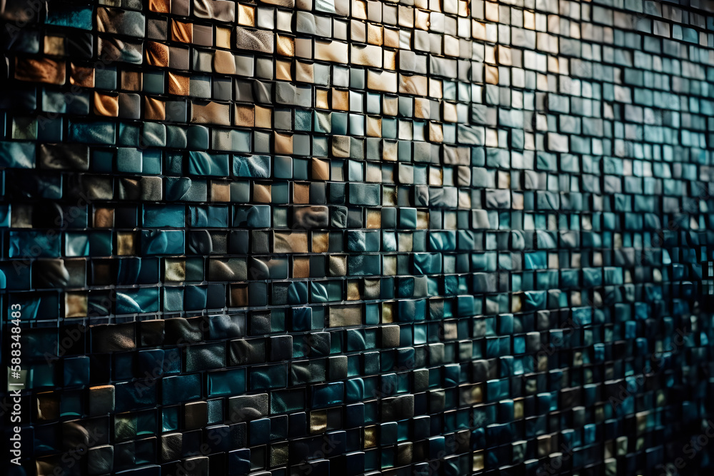 Fototapeta premium Rectangular Mosaic Design. Generative AI