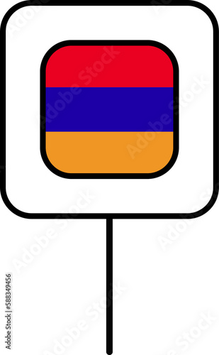 Armenia flag square pin icon. Free Download Armenia flag square pin icon. - GFXLoad