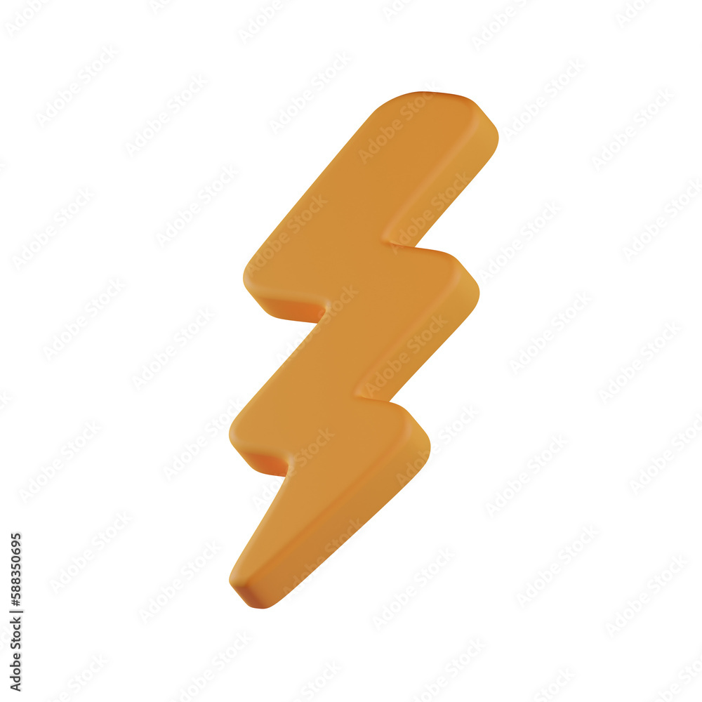 Lightning Bolt 3D Icon Lightning Bolt 3D Icon