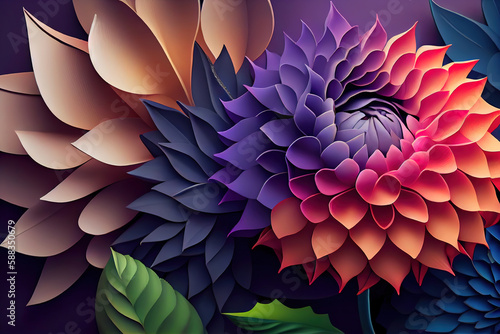 Wallpaper Mural 3D wallpaper beautiful flower and 3d background. Generative Ai Torontodigital.ca